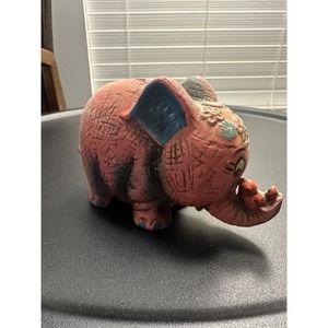 Pink Elephant VINTAGE Coin Piggy Bank Toy